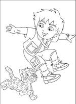 coloriage diego et la petite panthere